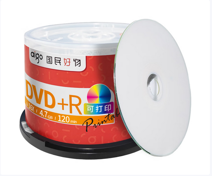爱国者(aigo) DVD+R 空白光盘/刻录盘 16速4.7GB 桶装50片 可打印